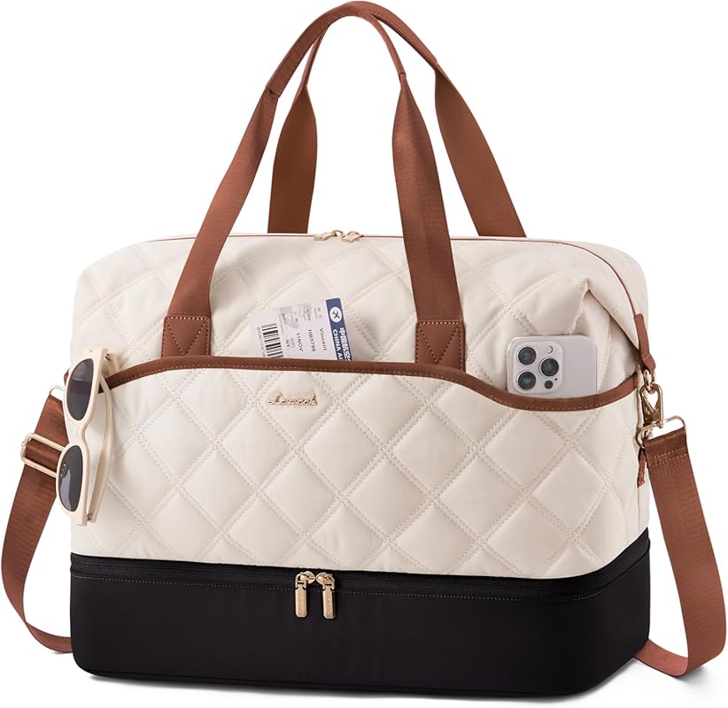 LOVEVOOK Women's Weekender Bag with Shoe Compartment, Lightweight Hosp