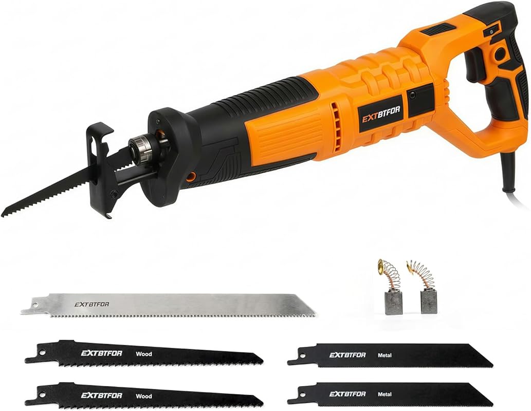 7Amp Reciprocating Saw with 360° Rotating Handle & Variable Speed, Inc