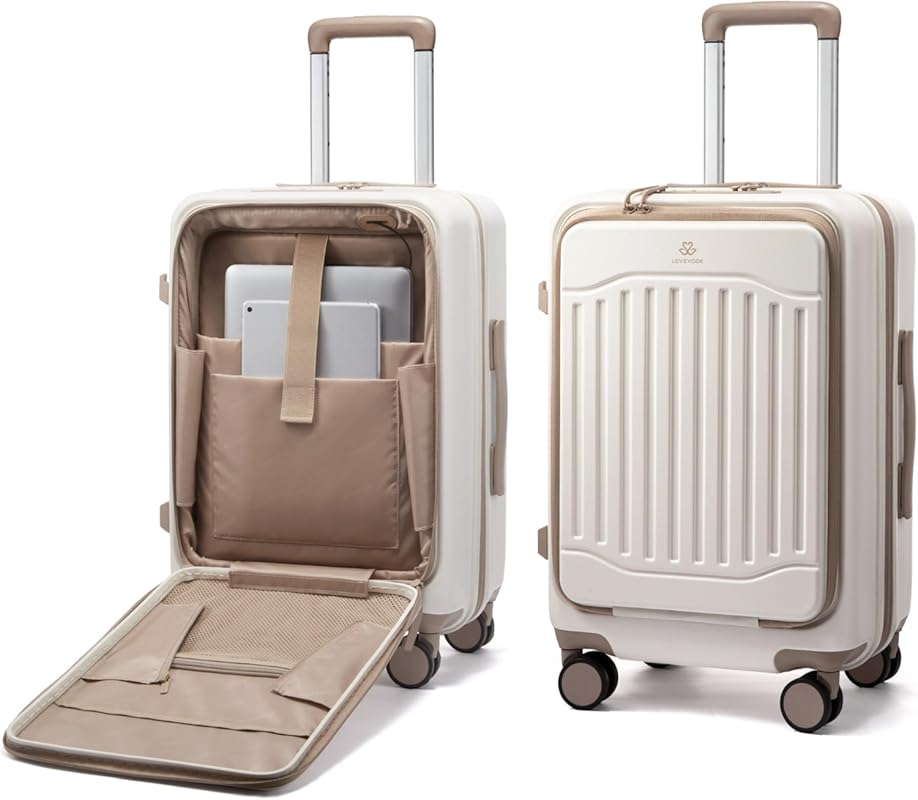LOVEVOOK 22x14x9 Airline Approved Expandable Hard Shell Suitcase with 