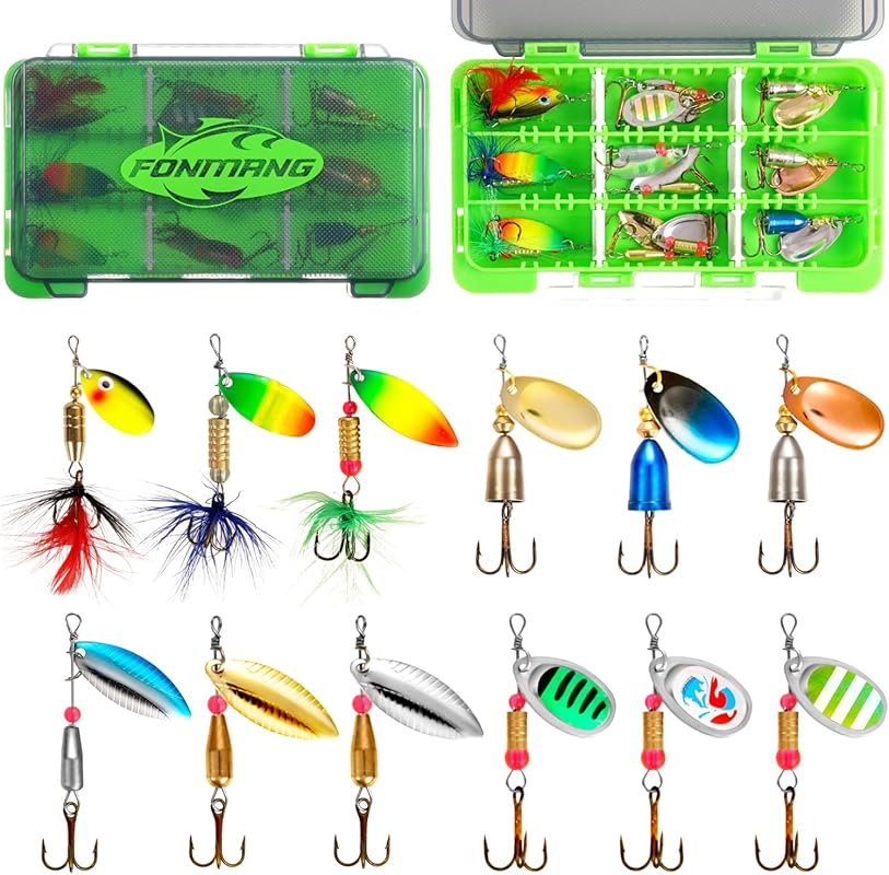 FONMANG Premium Bass Trout Fishing Lure Spinner Bait for Freshwater &