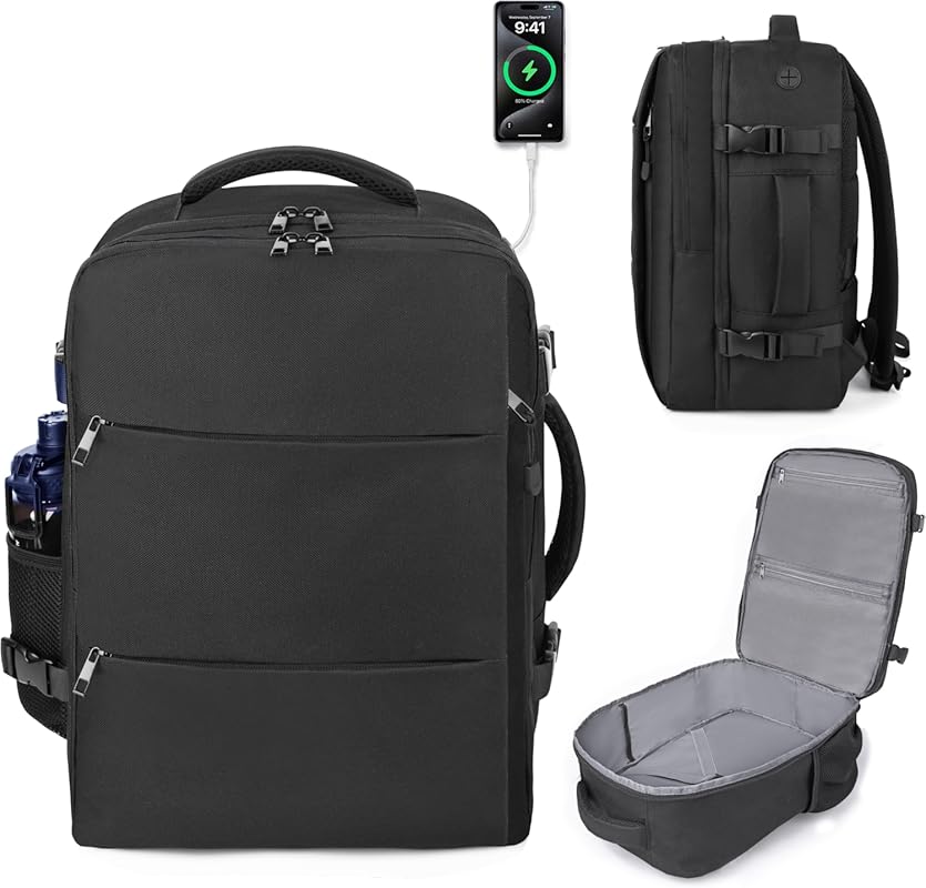 DEYACE 17x13x8 TSA-Approved Travel Backpack for Men & Women, Water-Res