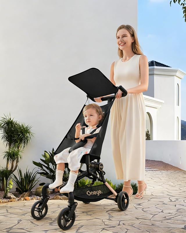Ultra Lightweight Foldable Baby Stroller with Canopy and Large Storage
