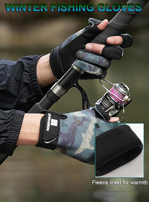 SUJAYU Fullfinger Ice Fishing Hunting Gloves for Cold Weather & Kayaki