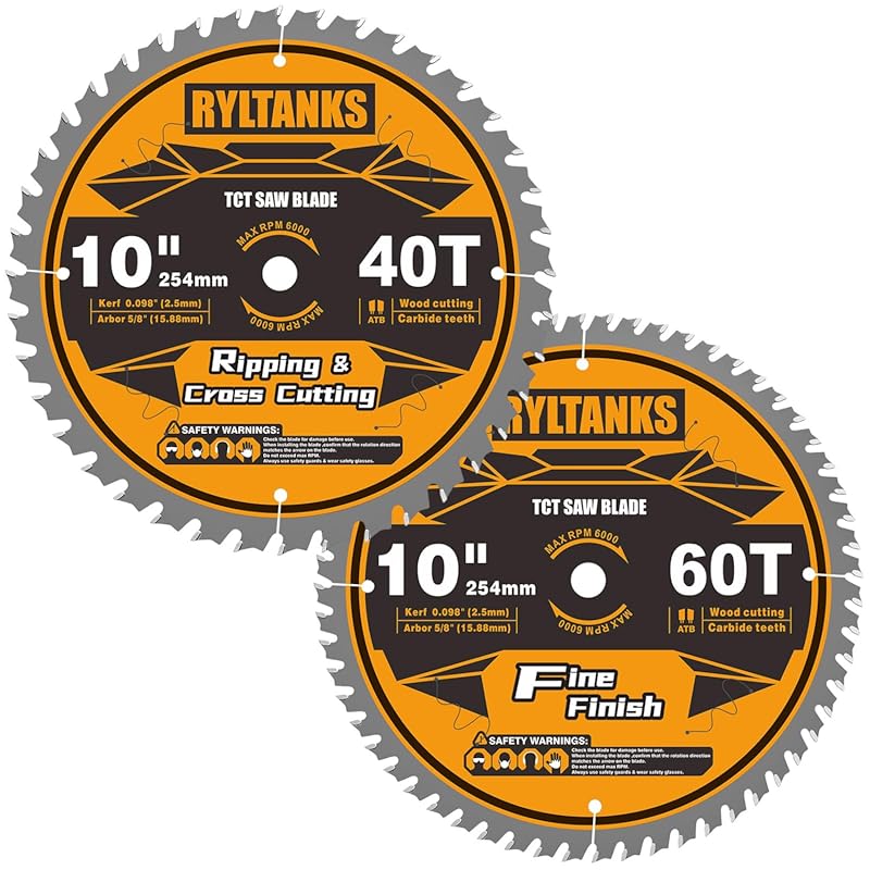 10 Inch Table Saw Blade & Miter Saw Blade, 5/8