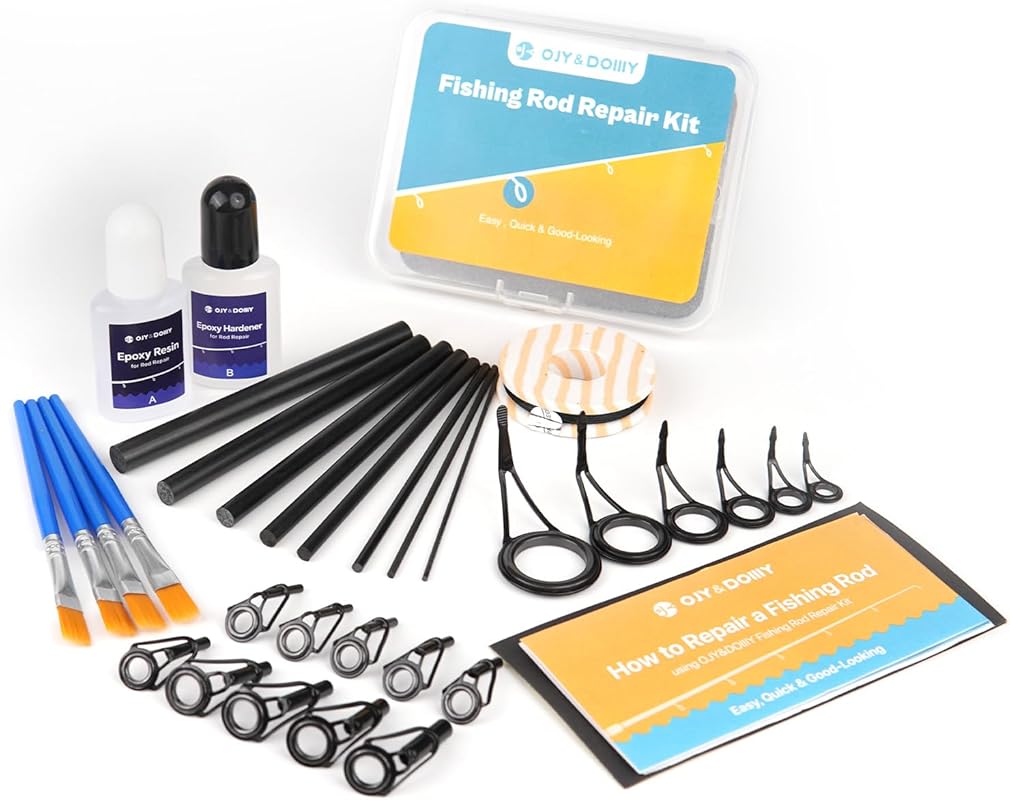 OJYDOIIIY 3-in-1 Fishing Rod Repair Kit with Carbon Sticks, Tips & Eye