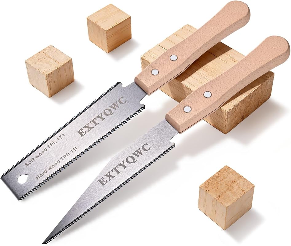 2-Pack Japanese Hand Saw with Flexible Blade, Ideal for Wood, PVC & Ga