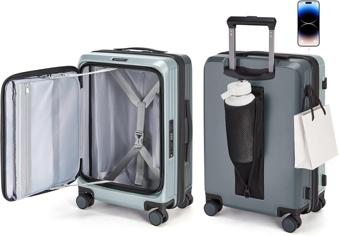 Airline Approved Expandable Hard Shell Carry-On with TSA Lock and Doub