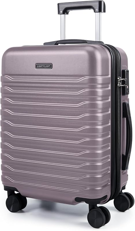 LIGHT FLIGHT 20 Inch Lightweight Expandable Carry On Luggage with Doub