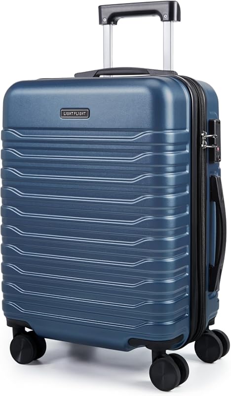 LIGHT FLIGHT 20 Inch Lightweight Expandable Carry On Luggage with Doub