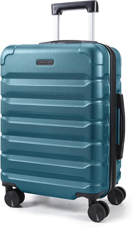 Teal Blue 20-Inch Expandable Carry On Luggage Airline Approved with Ha