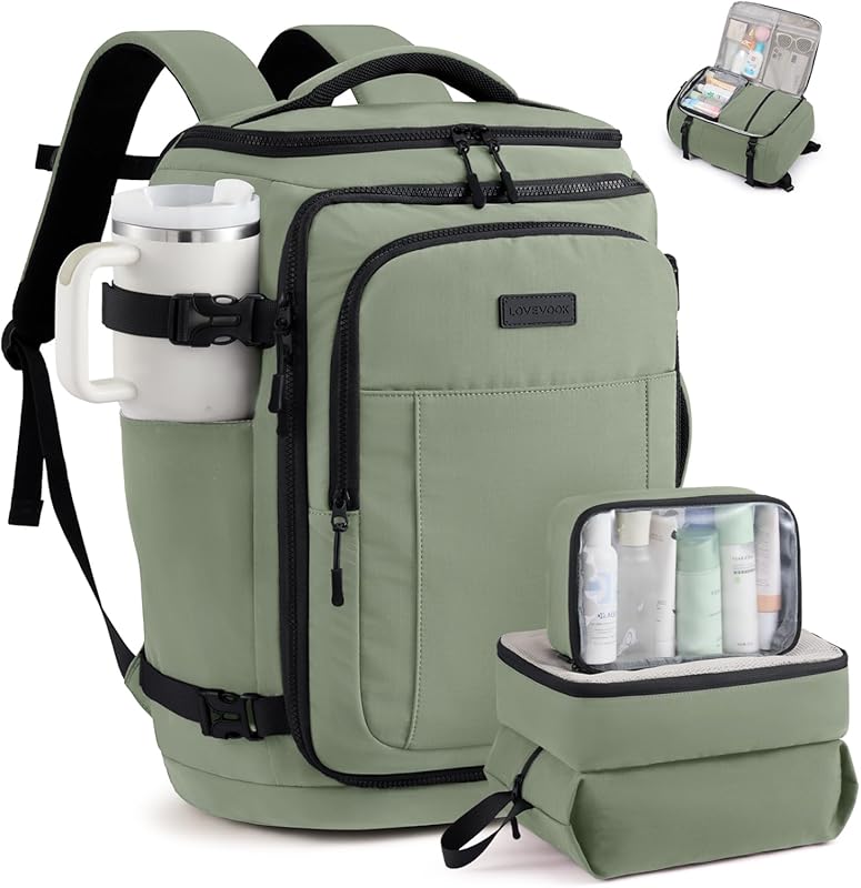 LOVEVOOK 50L Waterproof Hiking Backpack with Packing Cubes for 5+ Day 