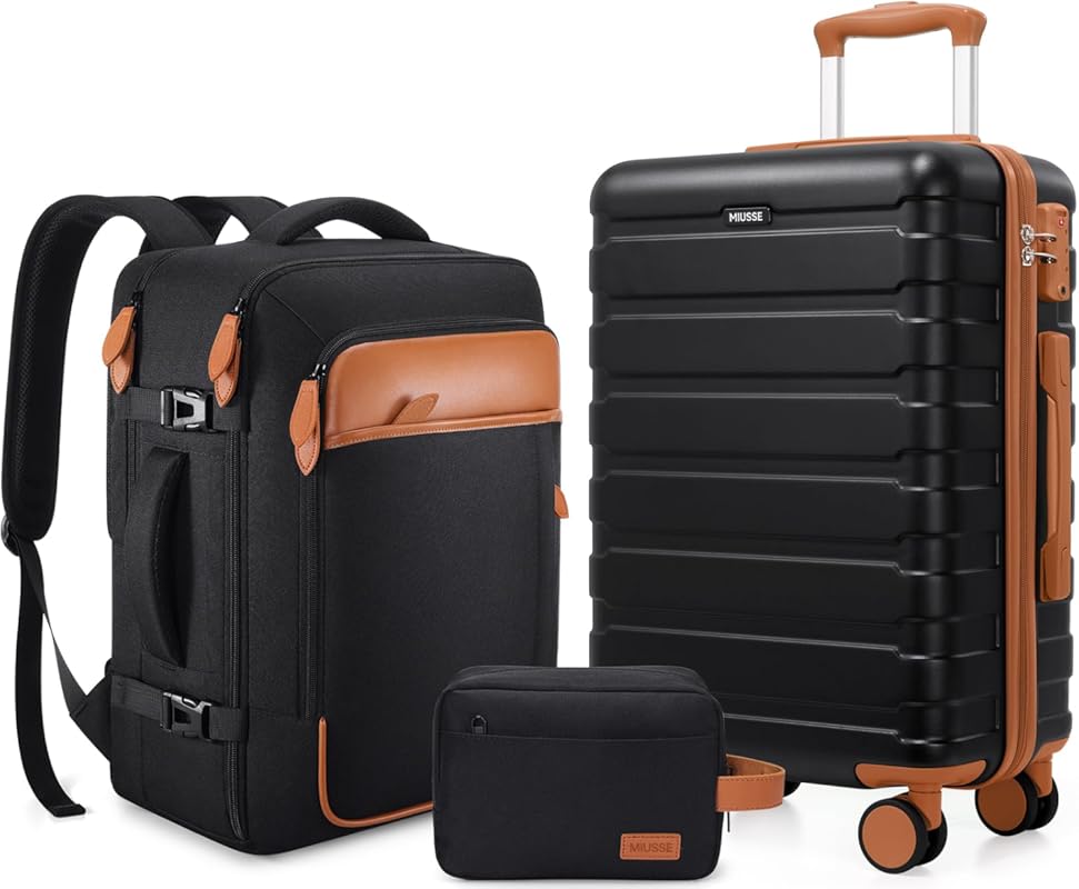 Airline Approved 3-Piece Hardshell Carry On Luggage Set with TSA Lock,