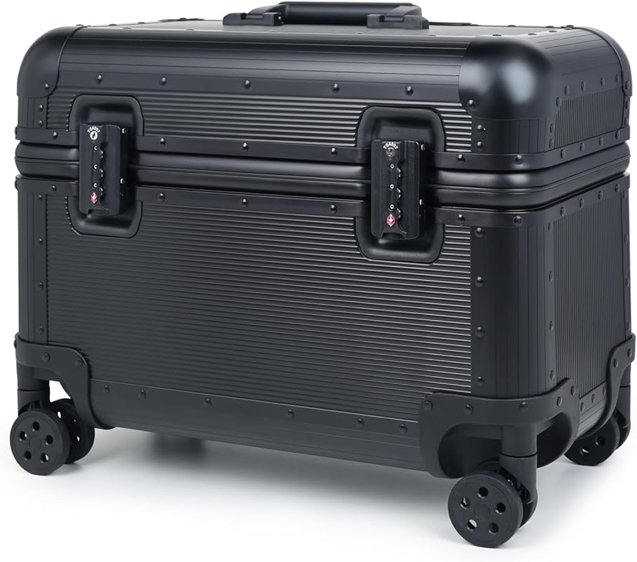 All-Aluminum Rolling Camera Case with 4 Wheels & Telescopic Handle, TS