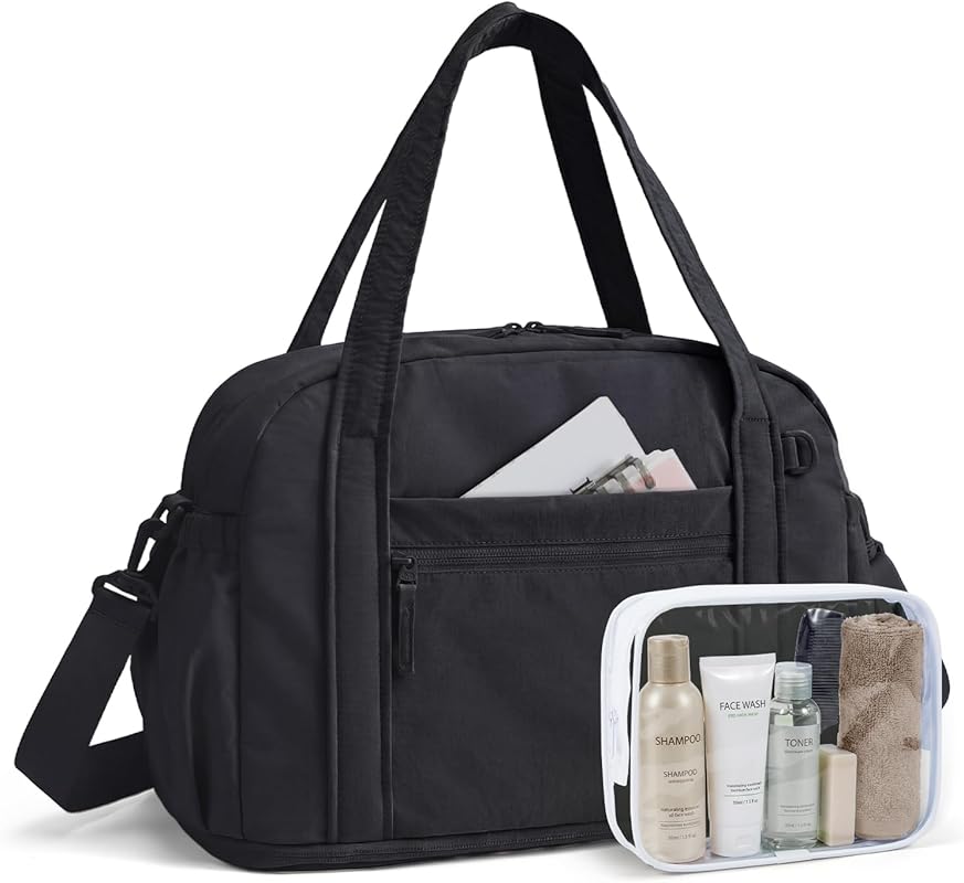 BAGSMART Expandable 24L Weekender Duffle Bag with Toiletry Organizer,
