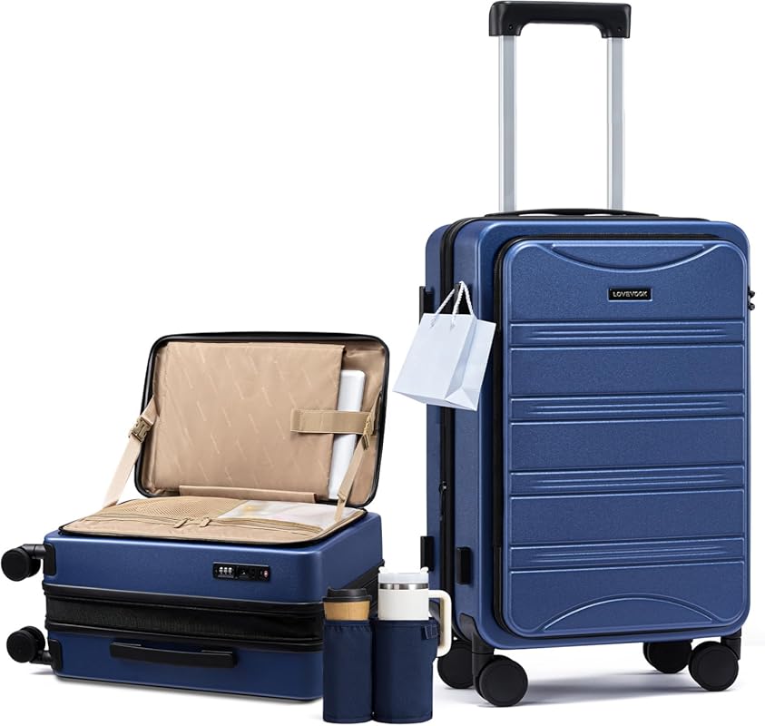 LOVEVOOK 20 Inch Expandable Hard Shell Carry On Luggage with TSA Lock 