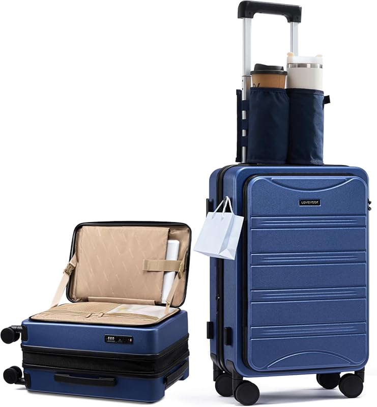 LOVEVOOK 20 Inch Expandable Hard Shell Carry On Luggage with TSA Lock 