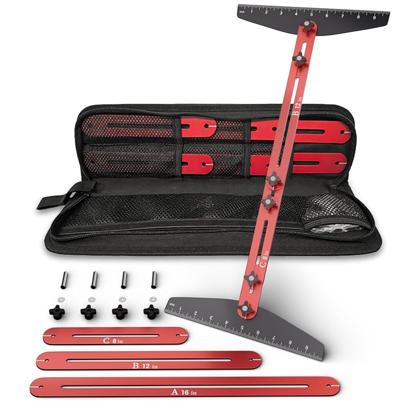 Adjustable Aluminum Stair Tread Gauge Tool with Storage Bag for Accura