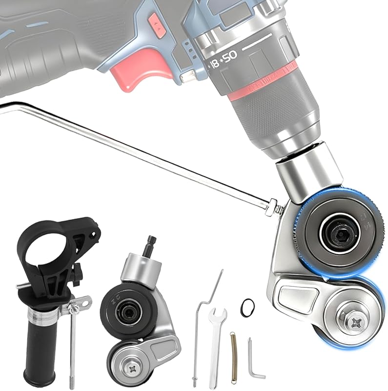 Heavy-Duty Nibbler Drill Attachment for Sheet Metal Cutting, Fast Clea