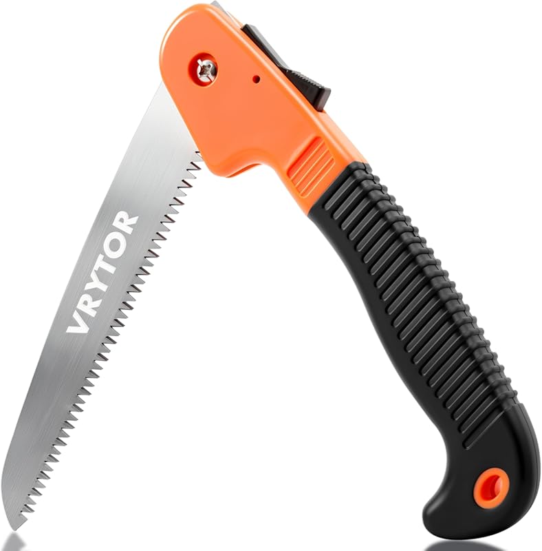 Heavy Duty 7-Inch Folding Pruning Saw with Safety Guard & Razor Teeth 