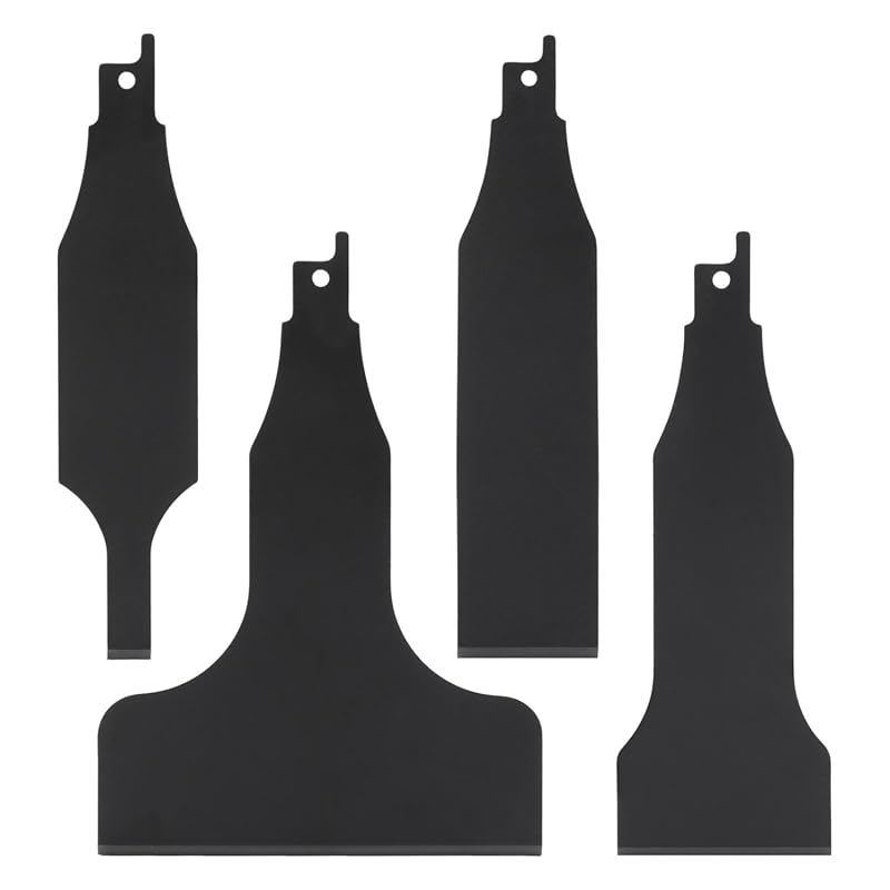 4pcs High Carbon Steel Reciprocating Saw Blades for Flooring, Paint & Glue Removal (10-100mm)