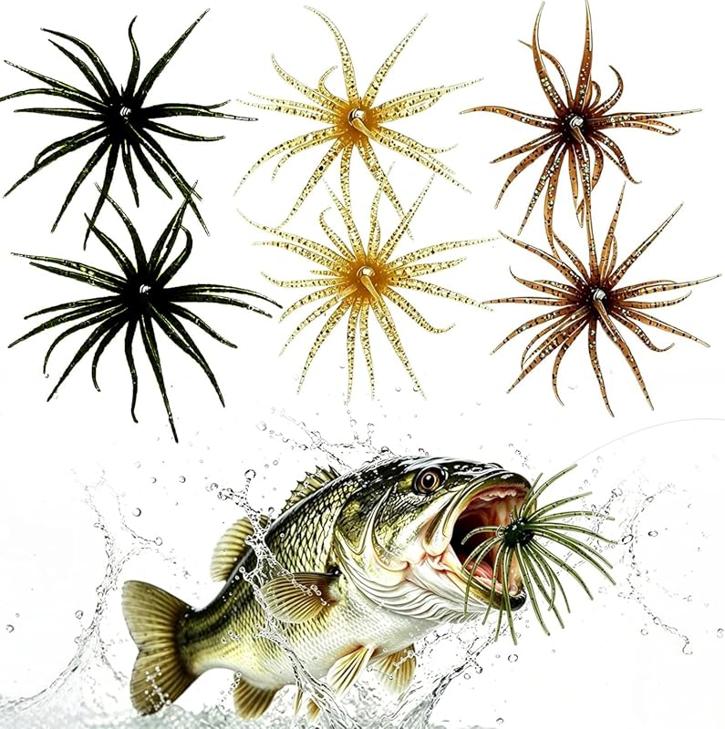 Realistic Sea Urchin Swim Bait with Reflective Stars in 3 Colors for B