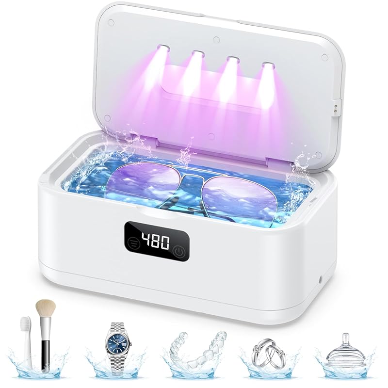 50KHz Ultrasonic Jewelry Cleaner with Digital Timer for Rings, Glasses