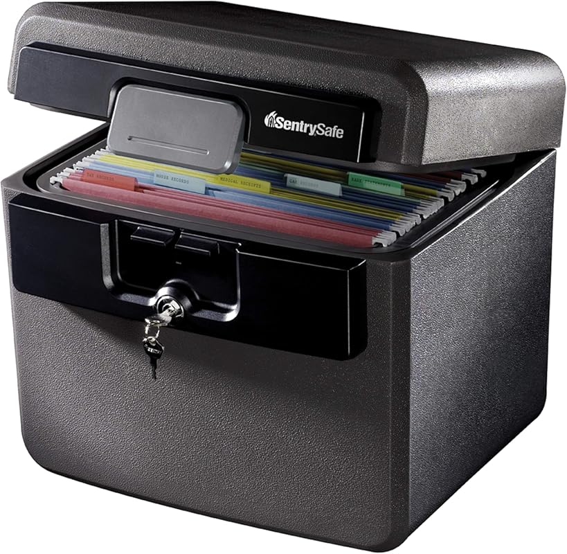 SentrySafe Fireproof and Waterproof File Document Box with Key Lock fo
