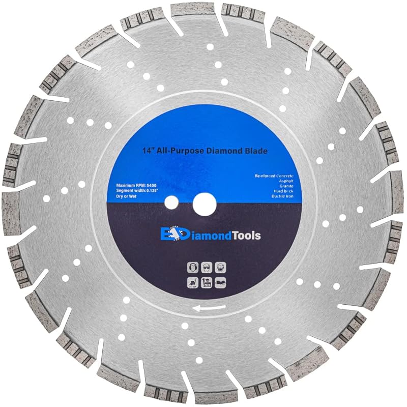 14-Inch All-Purpose Diamond Saw Blade for Reinforced Concrete, Asphalt