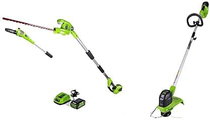 Greenworks 40V Cordless Pole Saw, Hedge Trimmer, and String Trimmer Combo