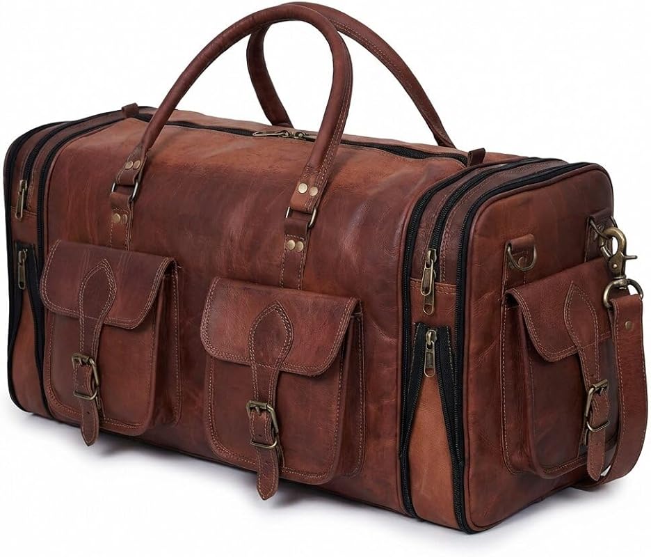 Handmade Genuine Leather 24-Inch Vintage Duffle Bag