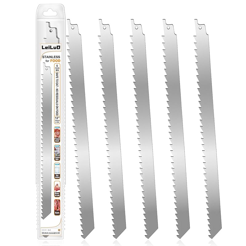 LEILUO 12-Inch Frozen Meat and Bone Cutting Reciprocating Saw Blades, 