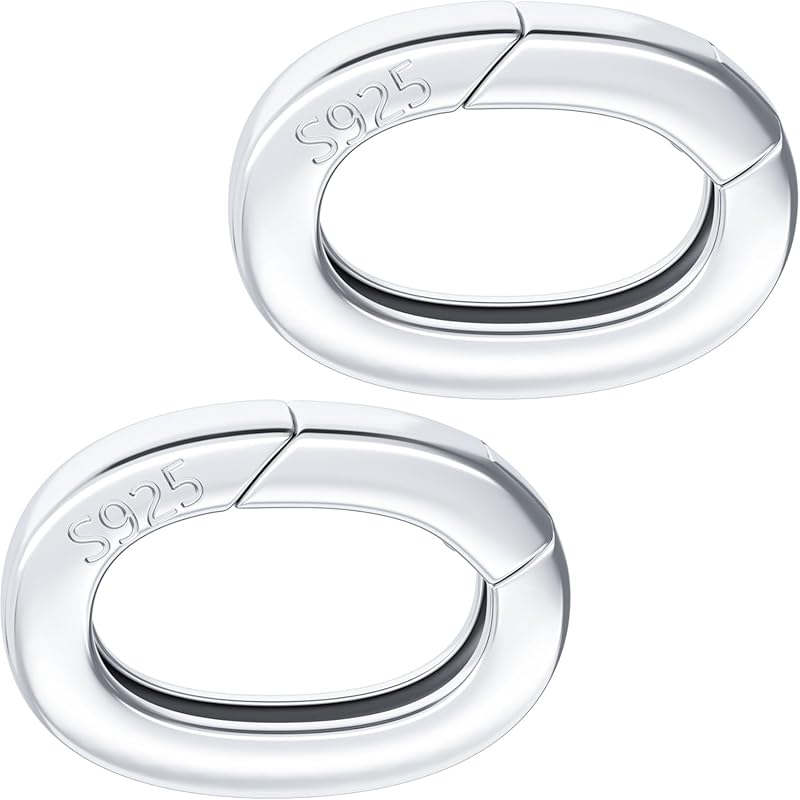 Pndeyo 925 Sterling Silver Oval Clasps