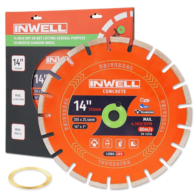 14-Inch Diamond Saw Blade for Dry or Wet Cutting Asphalt and Concrete 