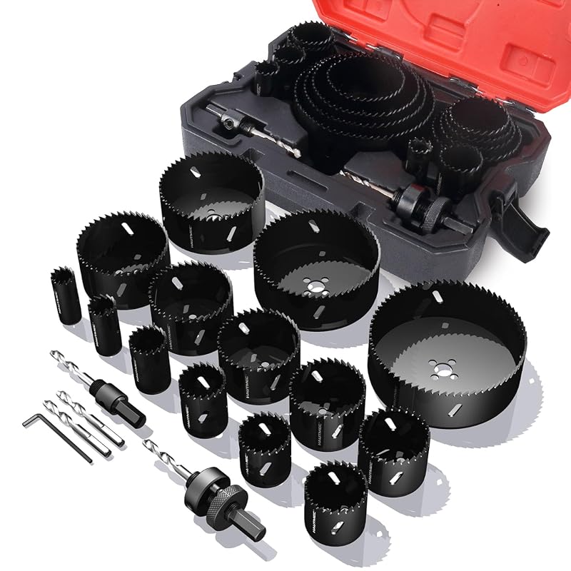 HAUTMEC 21-Piece Bi-Metal Hole Saw Kit