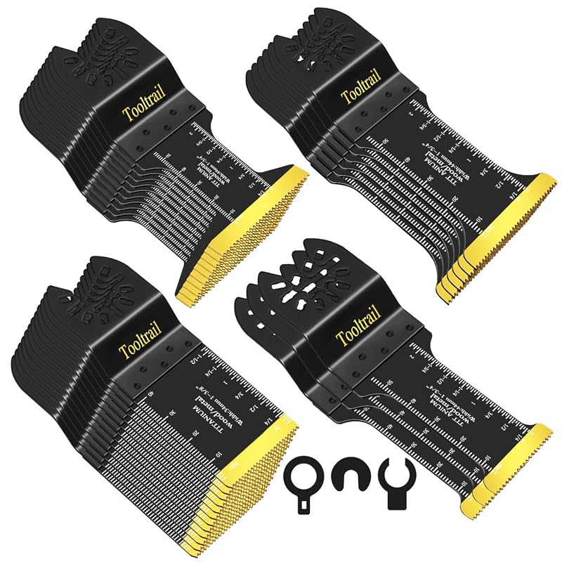 30-Piece Titanium Oscillating Tool Blades for Cutting Metal, Nails, Wo
