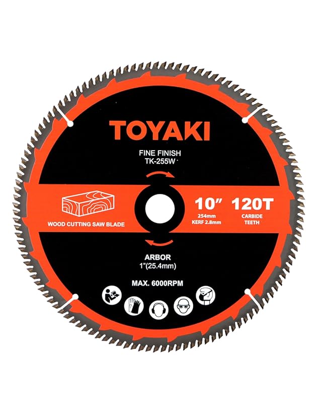 TOYAKl 10-Inch 120-Tooth Miter Saw Blade