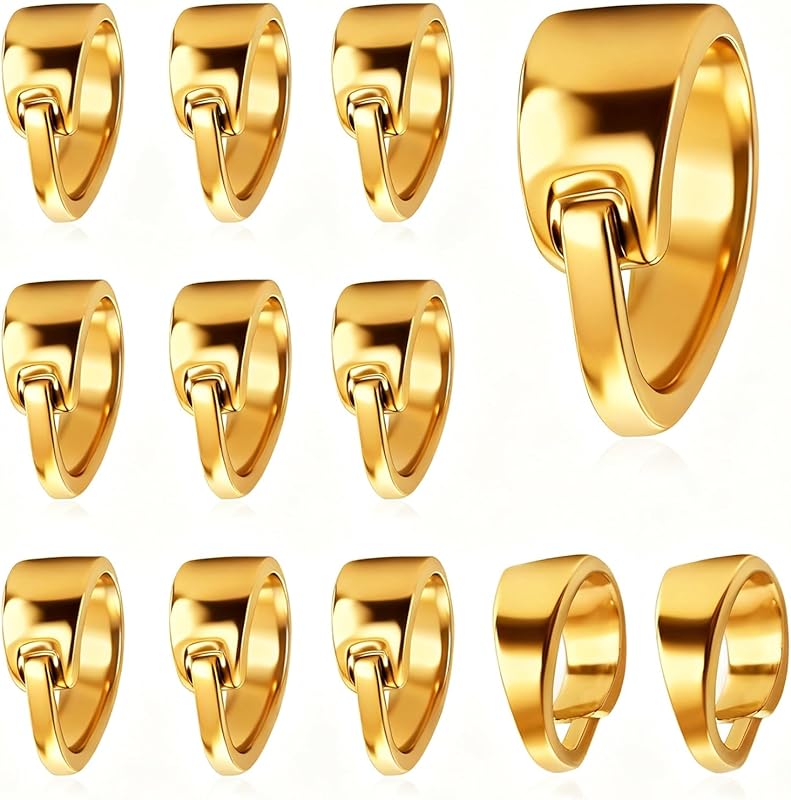 Stino 100 Pcs 18K Gold Plated Pinch Clip Bails