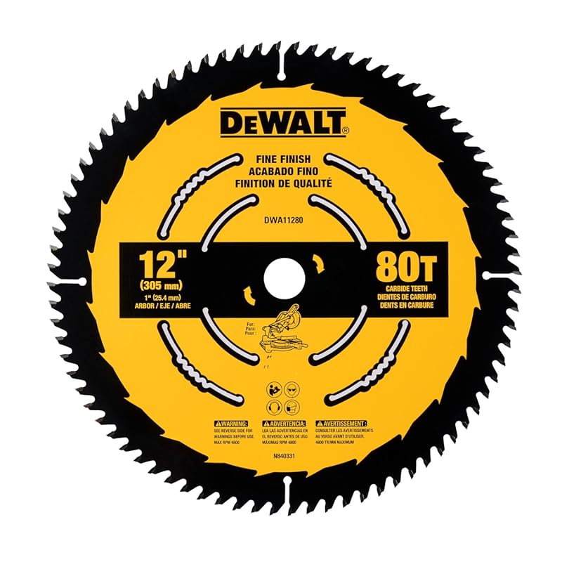 DEWALT 12-Inch 80T Carbide Circular Saw Blade for Fine Finish Woodwork
