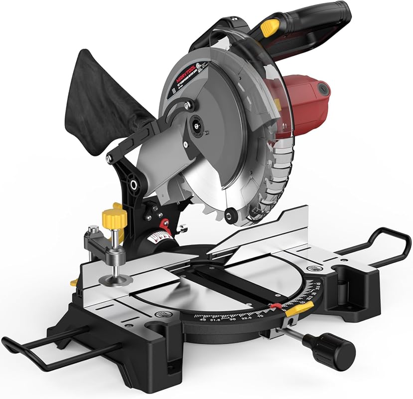10-Inch Compound Miter Saw with 15-Amp Motor, 5000RPM, Extension Table